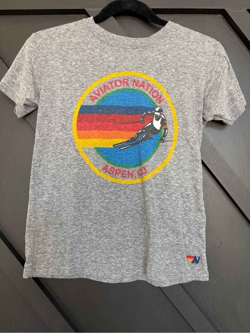 Aviator Nation Kid’s Aspen Tee in Heather Grey, Size 12